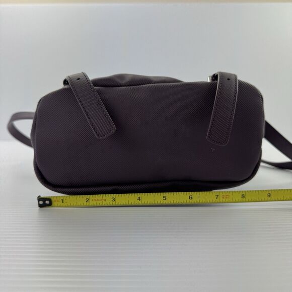 Lacoste Daily Classic Backpack Grape Wine Purple Coated Pique Croc Logo Bag main image 7